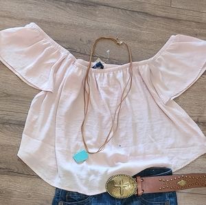 NWT's - AMERICAN EAGLE - Soft Off the Shoulder Light Pink Top - size Medium